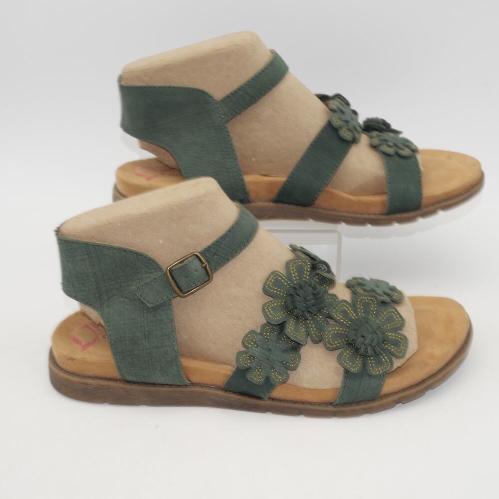 NEW Comfotiva Women's 8.5 Sandals Green Flowers Leather  Buckle - Picture 5 of 12
